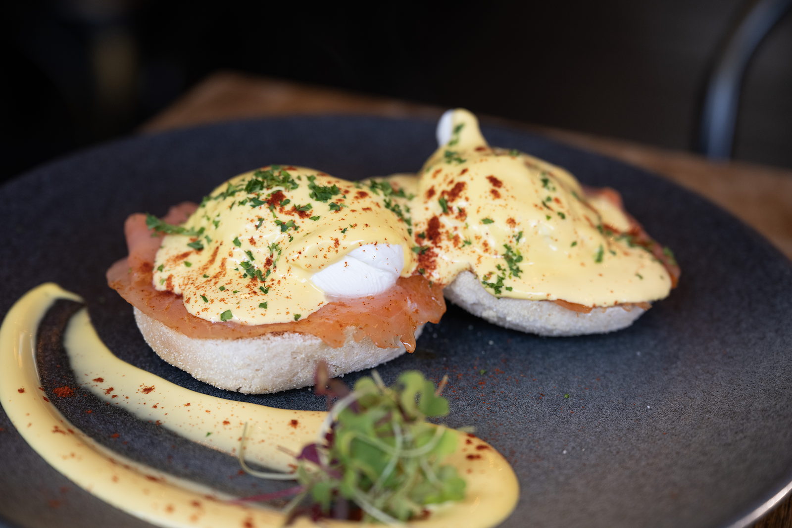 Eggs royale with smoked salmon at The Nook